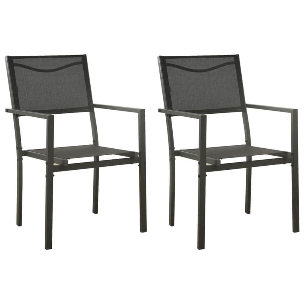 Petromila vidaXL Záhradné stoličky 2 ks textilén a oceľ čierna a antracitová